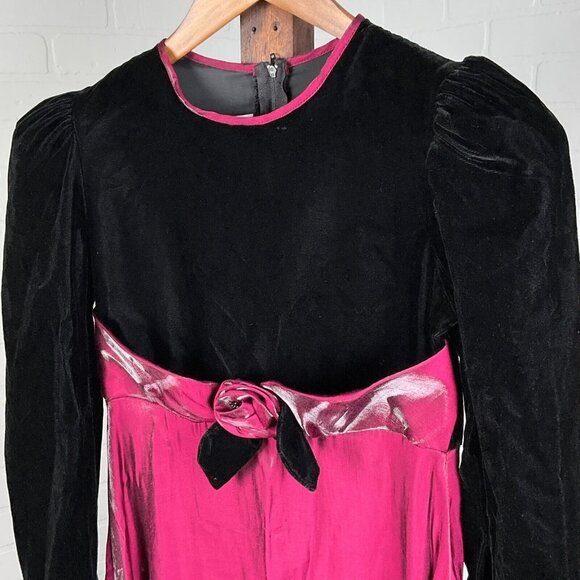 My Michelle Dress Girls 12 Black Pink Princess‎ Velvet Satin Shimmer Long Formal - Picture 2 of 10